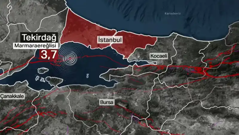 Marmara Denizi'nde Beklenmedik Deprem: 3,7 Büyüklüğünde Sarsıntı